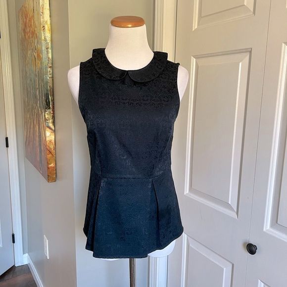 J.Crew Navy Blue Peplum Top - Picture 2 of 9